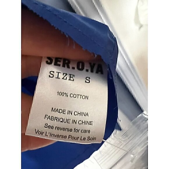 SER.O.YA CHI WAX COATED CROP TOP, 5 BOTTON DOWN, LONG SLEEVE, SUPER CROP, SMALL - Picture 7 of 12